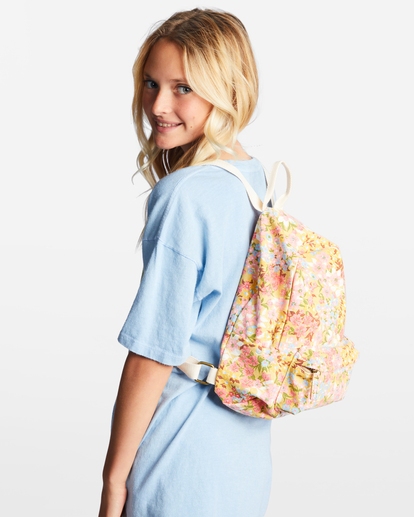 Pink canvas backpack sale