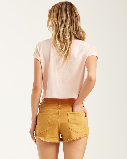 2 Buttoned Up Denim Shorts Yellow J204GBUT Billabong