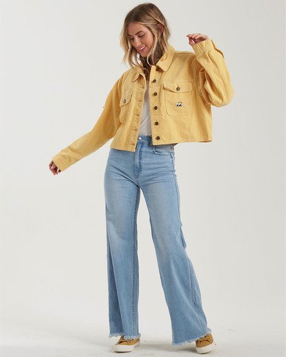 Topshop store yellow jeans