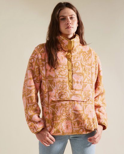 2 A/Div Switchback Mock Fleece Pullover Pink J6211BSW Billabong
