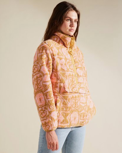 3 A/Div Switchback Mock Fleece Pullover Pink J6211BSW Billabong