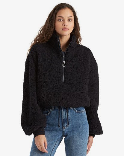 4 Time Off Half-Zip Fleece Pullover Black J6413BTI Billabong