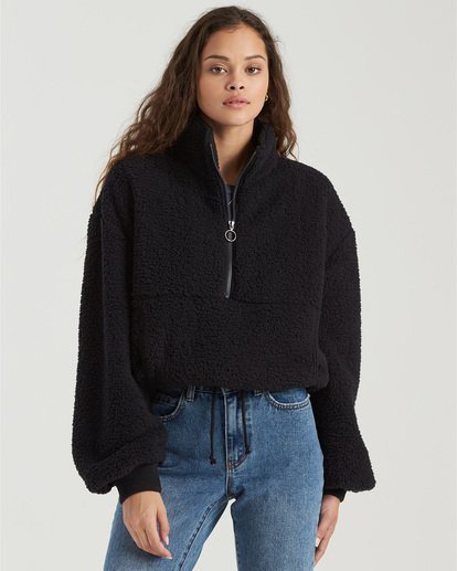0 Time Off Half-Zip Fleece Pullover Black J6413BTI Billabong