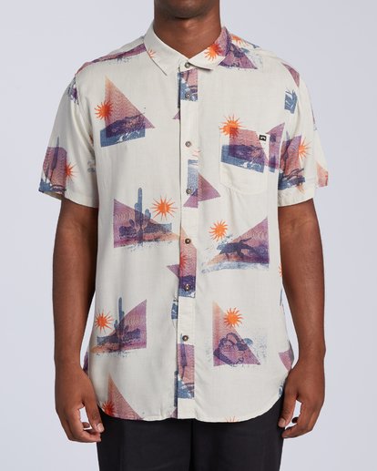 0 Sundays Floral Short Sleeve Shirt Beige M5043BSF Billabong