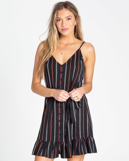 Billabong black and shop white striped dress