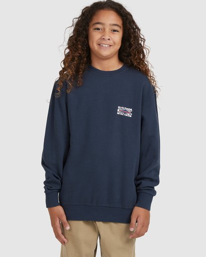 4 Boy's Shadow Diamond Crewneck Sweatshirt Blue UBBFT00102 Billabong