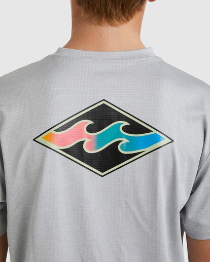 3 Boys 8-16 Diamond Shoreline Rash Vest Grey UBBWR03001 Billabong
