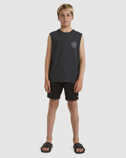 4 Boys 8-16 Big Wave Daz Muscle Tank Top Black UBBZT00151 Billabong