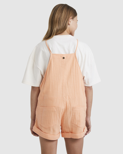 2 Girl's Montana Dungaree Shorts Pink UBGWD00119 Billabong