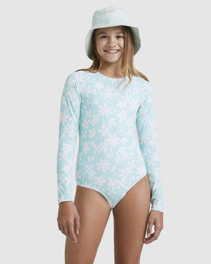 0 Girls 6-14 Catcha Wave Rash Vest Green UBGWR03000 Billabong