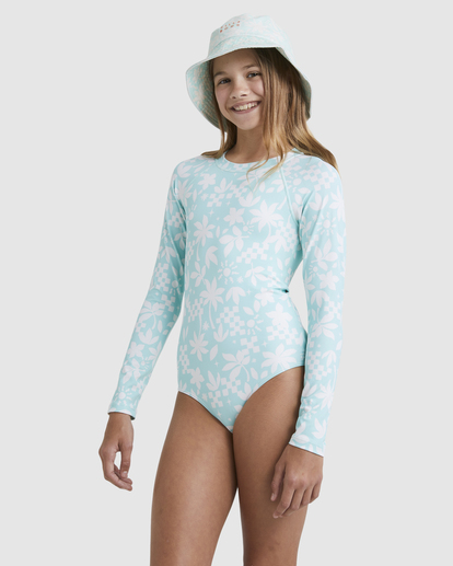 1 Girls 6-14 Catcha Wave Rash Vest Green UBGWR03000 Billabong