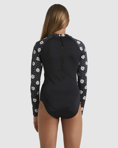 2 Girls 6-14 Flowers In The Sky Bodysuit Rash Vest Black UBGWR03009 Billabong