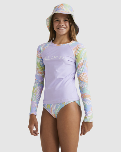1 Girls 6-14 Tropical Dayz Rash Vest Set Purple UBGX200110 Billabong