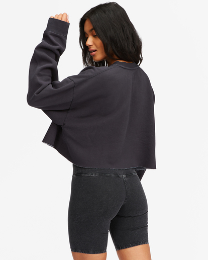 2 Hey Gday Cropped Crewneck Sweatshirt Black UBJFT00103 Billabong