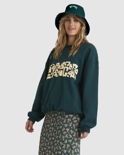 2 Tiki Vibes Kendall Sweatshirt Green UBJFT00194 Billabong