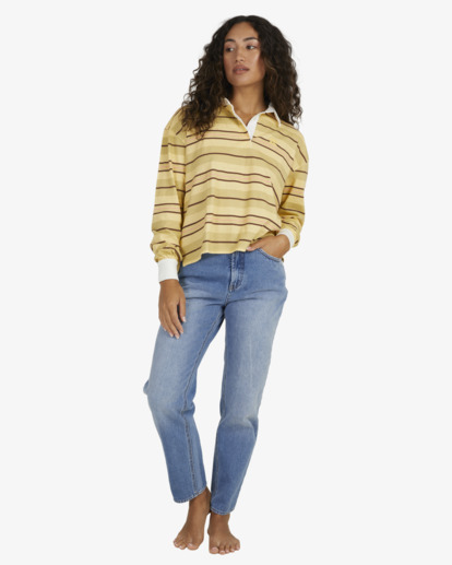 4 Double Up Rugby Polo Shirt Yellow UBJKT00205 Billabong