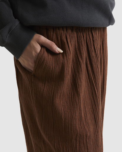 3 Follow Me High-Rise Elastic Waist-Waist Pants Brown UBJNP00116 Billabong