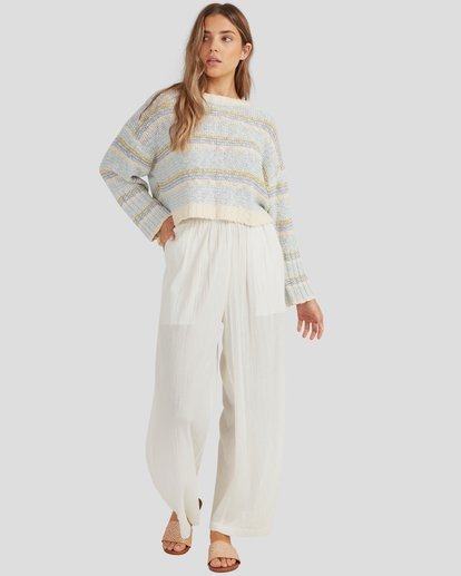 0 Follow Me High-Rise Elastic Waist-Waist Pants White UBJNP00116 Billabong