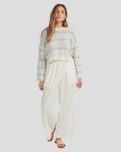 3 Follow Me High-Rise Elastic Waist-Waist Pants White UBJNP00116 Billabong