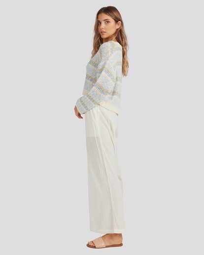 1 Follow Me High-Rise Elastic Waist-Waist Pants White UBJNP00116 Billabong