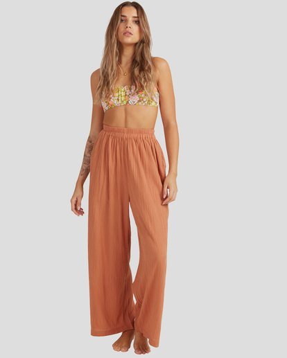 0 Follow Me High-Rise Elastic Waist-Waist Pants  UBJNP00116 Billabong