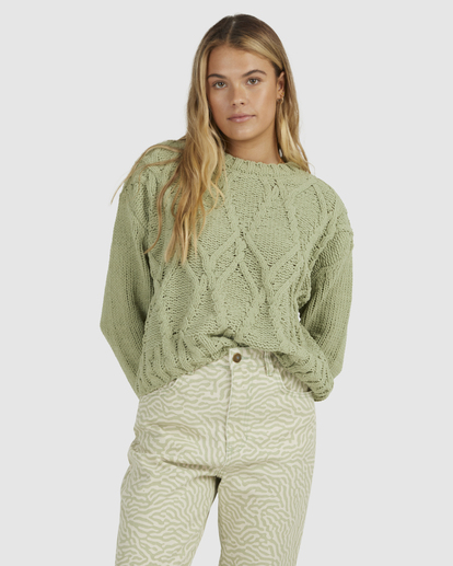 0 Only Mine Crew Neck Sweater Green UBJSW00127 Billabong