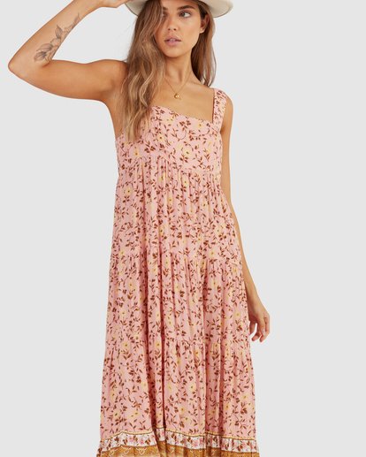 6 Shine On Eco Midi Dress Pink UBJWD00169 Billabong
