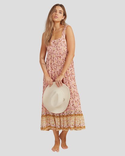 5 Shine On Eco Midi Dress Pink UBJWD00169 Billabong