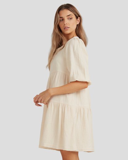3 Valentine Tiered Mini Dress White UBJWD00171 Billabong