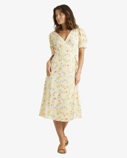 0 Kismet Midi Wrap Dress Yellow UBJWD00359 Billabong