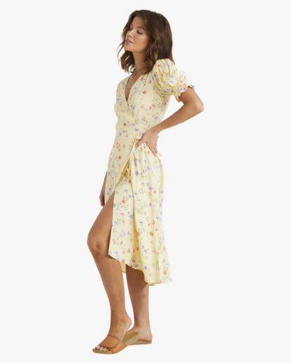 1 Kismet Midi Wrap Dress Yellow UBJWD00359 Billabong