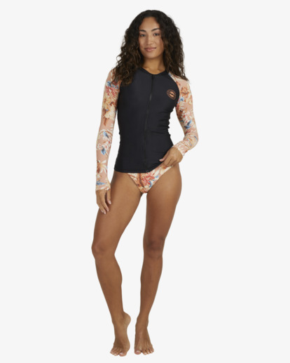 1 Shady Days Pipa Long Sleeve Zip-Up Rashguard Black UBJWR00172 Billabong