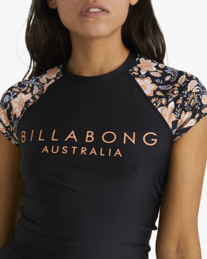 3 Hideaway Hippie Wahine Rash Vest Black UBJWR03001 Billabong