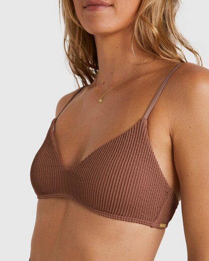 3 Summer High V Bralette Bikini Top Brown UBJX300482 Billabong
