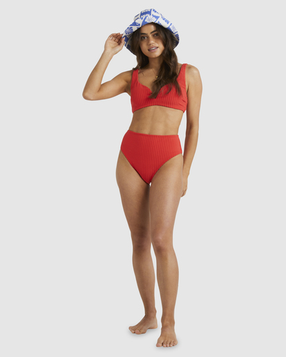 6 Terry Rib Hi Maui Bikini Bottom Orange UBJX400392 Billabong