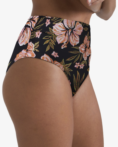 3 Hooked On Tropics Hi Retro Bikini Bottoms Black UBJX400491 Billabong