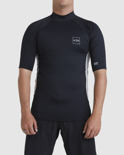 0 Airlite Stacked Rash Vest Black UBYWR00131 Billabong