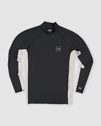 4 Airlite Stacked Rash Vest Black UBYWR00132 Billabong
