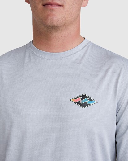 3 Diamond Shoreline Rash Vest Grey UBYWR03005 Billabong