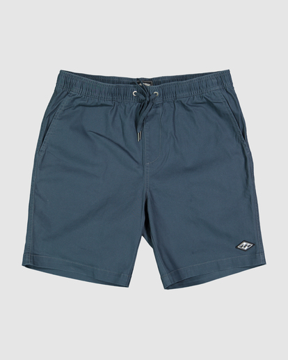 4 Beach Days Layback Twill Elastic Waist Walkshorts 18.5" Blue UBYWS00112 Billabong