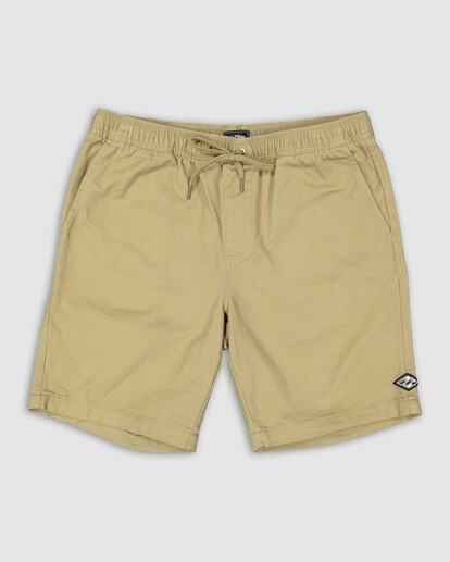 4 Beach Days Layback Twill Elastic Waist Walkshorts 18.5" Brown UBYWS00112 Billabong