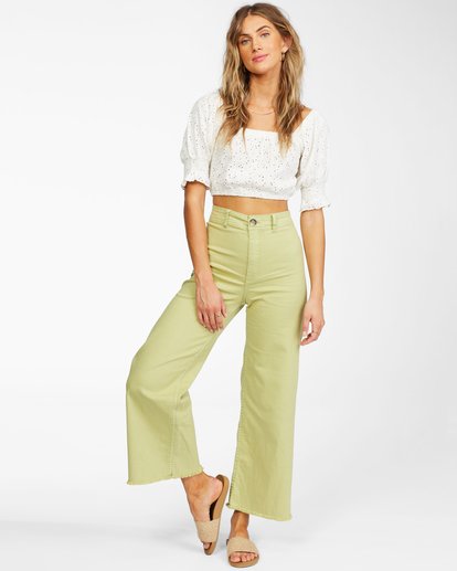 High waist crop wide clearance leg pants