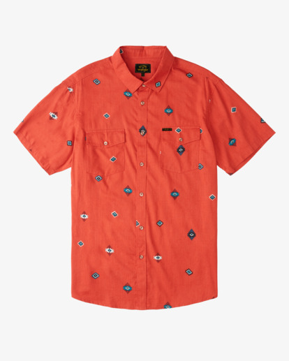5 Wrangler Distant Land - Short Sleeve Shirt for Men Red Z1SH30BIF1 Billabong
