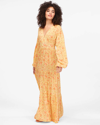 2 Cosmos - Robe midi pour Femme Jaune A3DR14BIW0 Billabong