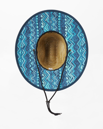 3 Boy's Tides Print Straw Lifeguard Hat Blue ABBHA00120 Billabong
