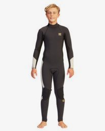 1 Boys' 3/2 Absolute Back Zip Full Wetsuit Black ABBW100109 Billabong