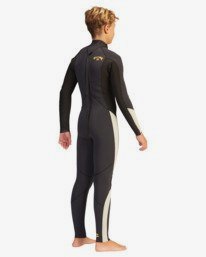 4 Boys' 3/2 Absolute Back Zip Full Wetsuit Black ABBW100109 Billabong