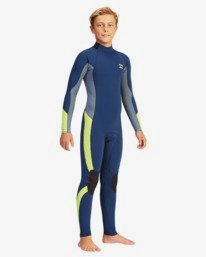 5 Boys' 3/2 Absolute Back Zip Full Wetsuit Blue ABBW100116 Billabong