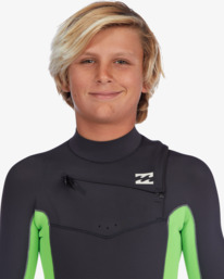 4 4/3mm Absolute Combinaison de surf zip poitrine pour Garçon 8-14 Vert ABBW100130 Billabong