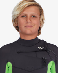 5 4/3mm Absolute Combinaison de surf zip poitrine pour Garçon 8-14 Vert ABBW100130 Billabong